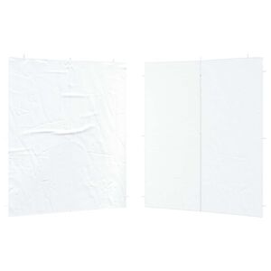 vidaXL Party Zelt Seitenteil 2 pcs Wei&szlig; 200 x 195 cm PE und Stahl