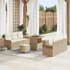 vidaXL Garten-Sofa-Set mit Kissen mit Speicher 9 pcs Beige und Creme