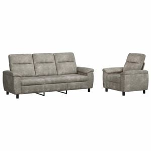 vidaXL Sofa-Set 2 pcs Hellgrau Kunstwildleder