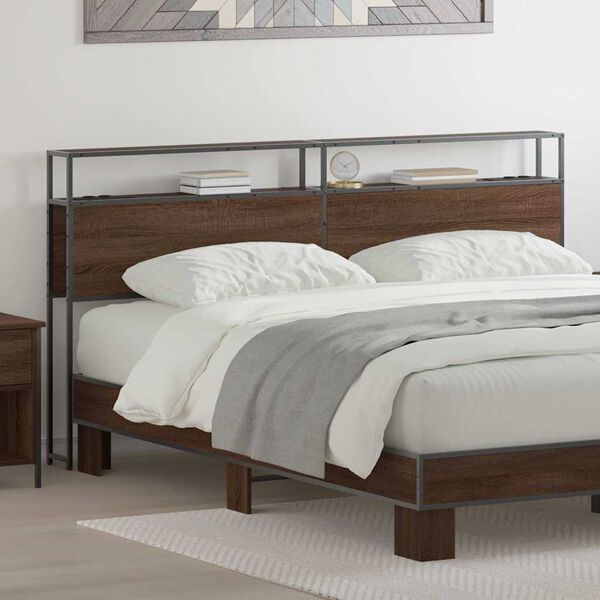 vidaXL Stauraum-Kopfteil Braun Eichen-Optik 180 cm Holzwerkstoff