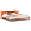 vidaXL Massivholzbett mit Regal ohne Matratze Wachsbraun 180x200 cm