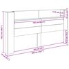 vidaXL Kopfteil mit Regal Altholz 200 x 15 x 103,5 cm Holzwerkstoff