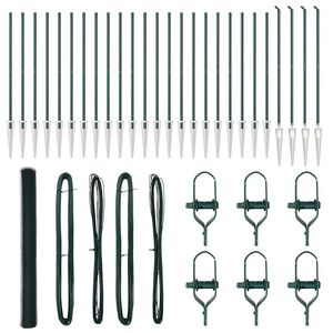 vidaXL Zaunpfosten Gr&uuml;n 50 x 1,6 m (13 mm Maschen) Stahl und PVC