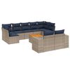 vidaXL 10-teiliges Gartensofa-Set mit Kissen, grau, Polyrattan