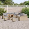 vidaXL Gartensofa-set mit Kissen 17 pcs Beige und Hellgrau Poly-Rattan