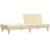 vidaXL Schlafsofa 2-Sitzer mit Hocker Creme Stoff