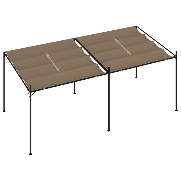 vidaXL Pavillon mit Ausziehbarem Dach 600x300x233 cm Taupe
