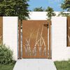 vidaXL Gartentor 100x150 cm Cortenstahl Gras-Design