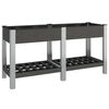 vidaXL Garten-Hochbeet mit Ablage Grau 150x50x75 cm WPC