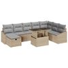 vidaXL Garten-Sofa-Set 9 pcs Beige Poly-Rattan