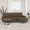 vidaXL 3-Sitzer-Sofa mit Hocker Braun 180 cm Stoff