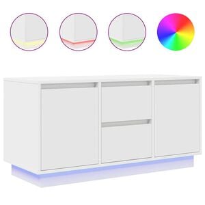 vidaXL TV-Schrank mit LED-Leuchten Wei&szlig; 100x41x50 cm