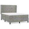 vidaXL Boxspringbett mit Matratze Hellgrau 140x190 cm Samt