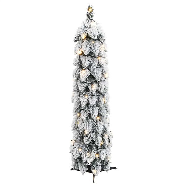 vidaXL K&uuml;nstlicher Weihnachtsbaum Beleuchtung & Schnee 45 LEDs 90 cm
