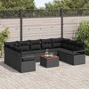 vidaXL Garten-Sofa-Set 10 pcs Schwarz