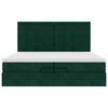 vidaXL Ottoman-Bett mit Matratzen & LEDs Dunkelgr&uuml;n 200x200 cm Samt