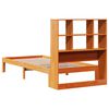 vidaXL Massivholzbett mit Regal ohne Matratze Wachsbraun 100x200 cm