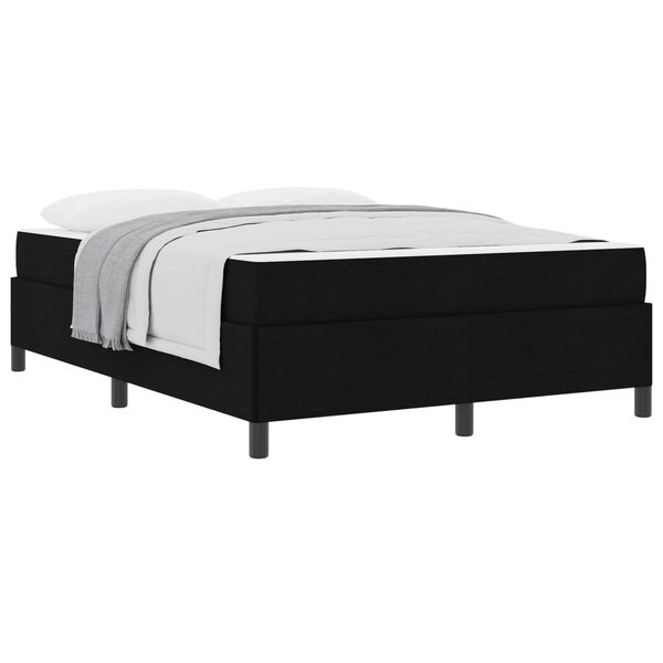 vidaXL Boxspringbett mit Matratze Schwarz 140 x 190 cm Stoff