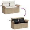 vidaXL Garten-Sofa-Set 8 pcs Beige und Creme 55 x 55 x 37 cm