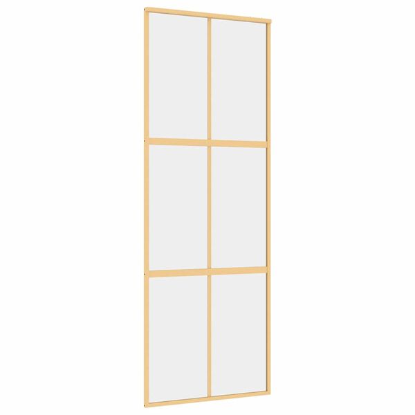 vidaXL Schiebet&uuml;r Golden 76x205 cm ESG-Klarglas und Aluminium