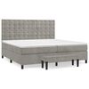 vidaXL Boxspringbett mit Matratze Hellgrau 200x200 cm Samt