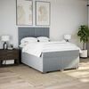 vidaXL Boxspringbett mit Matratze Hellgrau 140x200 cm Stoff