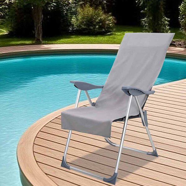 vidaXL Au&szlig;enstuhl Handt&uuml;cher 2 pcs Dunkelgrau 130 x 60 cm