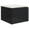 vidaXL 11-tlg. Garten-Sofagarnitur mit Kissen Schwarz Poly Rattan