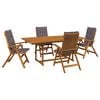 vidaXL 5-teiliges Garten-Esszimmer-Set Natur Massivholz Akazie