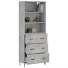 vidaXL Highboard Betongrau 69,5x34x180 cm Holzwerkstoff