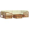 vidaXL Outdoor-Sofagarnitur mit Kissen 7 pcs Natur und Creme