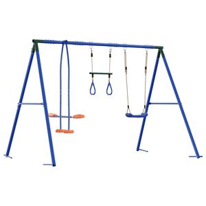 vidaXL Outdoor Schaukelset Mehrfarbig Stahl und PE