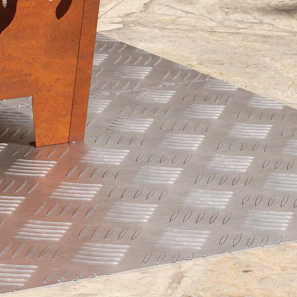 vidaXL Treppe Tritt Rechtwinklig 2 pcs Silber 80 x 50 cm Aluminium