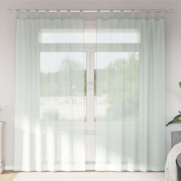 vidaXL Voile Vorh&auml;nge mit Schlaufen 2 Stk. Hellgrau 140x225 cm