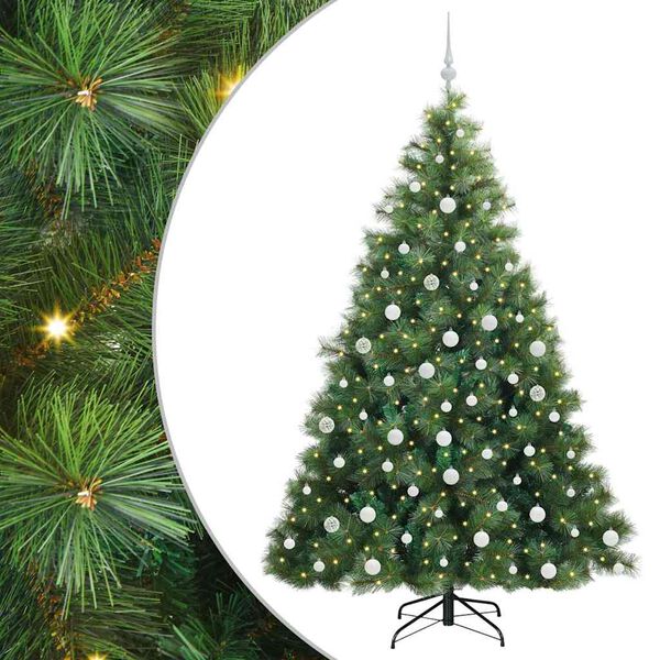 vidaXL Künstlicher Weihnachtsbaum mit 300 LEDs Grün 180 cm PE und PVC