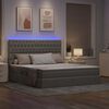 vidaXL Bett mit Stauraum und LED mit LED Taupe 180 x 200 cm Polyester