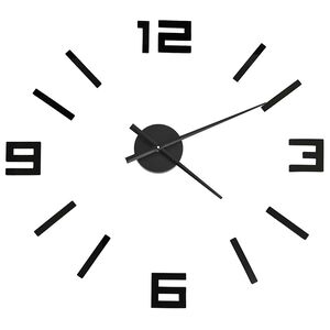 vidaXL 3D-Wanduhr Modernes Design Schwarz 100 cm XXL