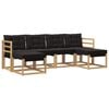 vidaXL Outdoor-Sofagarnitur mit Kissen 6 pcs Wei&szlig; und Schwarz