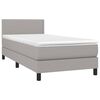 vidaXL Boxspringbett mit Matratze Hellgrau 80x200 cm Stoff