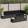 vidaXL Gartensofa-set mit Kissen 8 pcs Schwarz Poly-Rattan