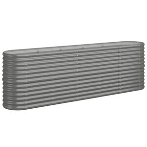 vidaXL Hochbeet Verzinkter Stahl 224x40x68 cm Grau