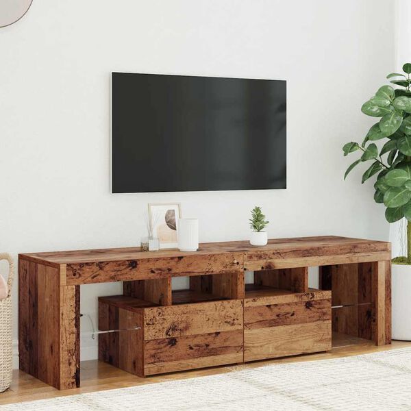 vidaXL TV-Schrank mit LED Altholz-Optik 140x36,5x40 cm Holzwerkstoff