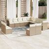vidaXL 13-tlg. Garten-Sofagarnitur mit Kissen Beige Poly Rattan