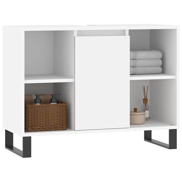 vidaXL Badschrank Weiß 80x33x60 cm Holzwerkstoff
