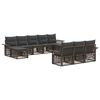 vidaXL Gartensofa-set 10 stk. Grau Poly-Rattan