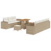 vidaXL Gartensofa-set mit Kissen 10 pcs Beige und Creme Poly Rattan