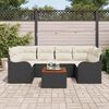 vidaXL Gartensofa-set mit Kissen 7 pcs Schwarz Poly-Rattan