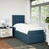 vidaXL Boxspringbett mit Matratze Blau 90x200 cm Samt