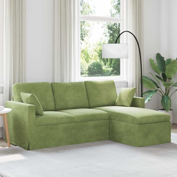 vidaXL Sofa Hellgr&uuml;n Gesamtabmessungen: 198 x 134 x 80 cm (B x T x H)