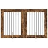 vidaXL Hundetor mit St&auml;ndern 2 pcs Ger&auml;ucherte Eiche 80 x 100 cm